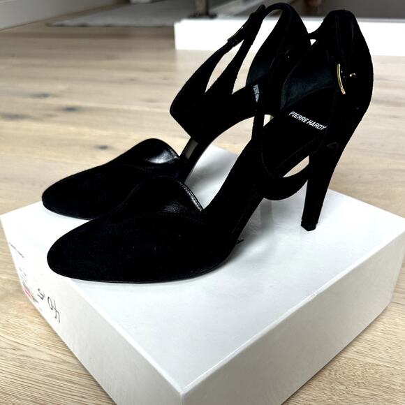 Pierre Hardy Black Suede Kid Ankle Strap Heels Size 40.5 (Retails $845)‎ - Picture 3 of 10